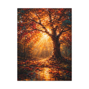 Radiant Autumn Sunburst Tree Wall Art & Canvas Print