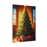 Hand Painted Christmas Tree With Colorful Ornaments Wall Art & Canvas Print
