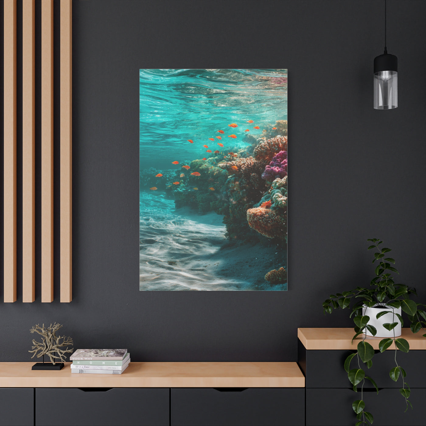 Coral Reef Coastline with Tropical Fish Wall Art & Canvas Print