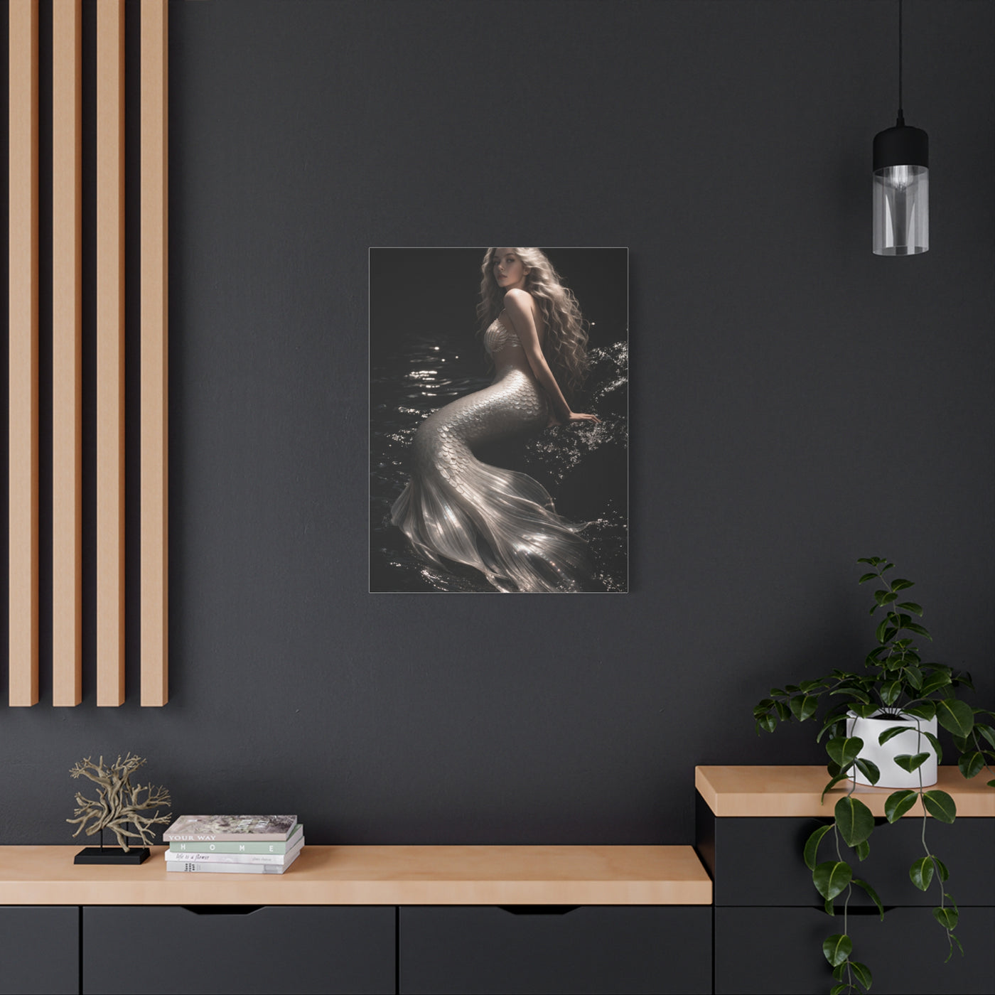 Pearl Ivory Mermaid Portrait Wall Art & Canvas Print
