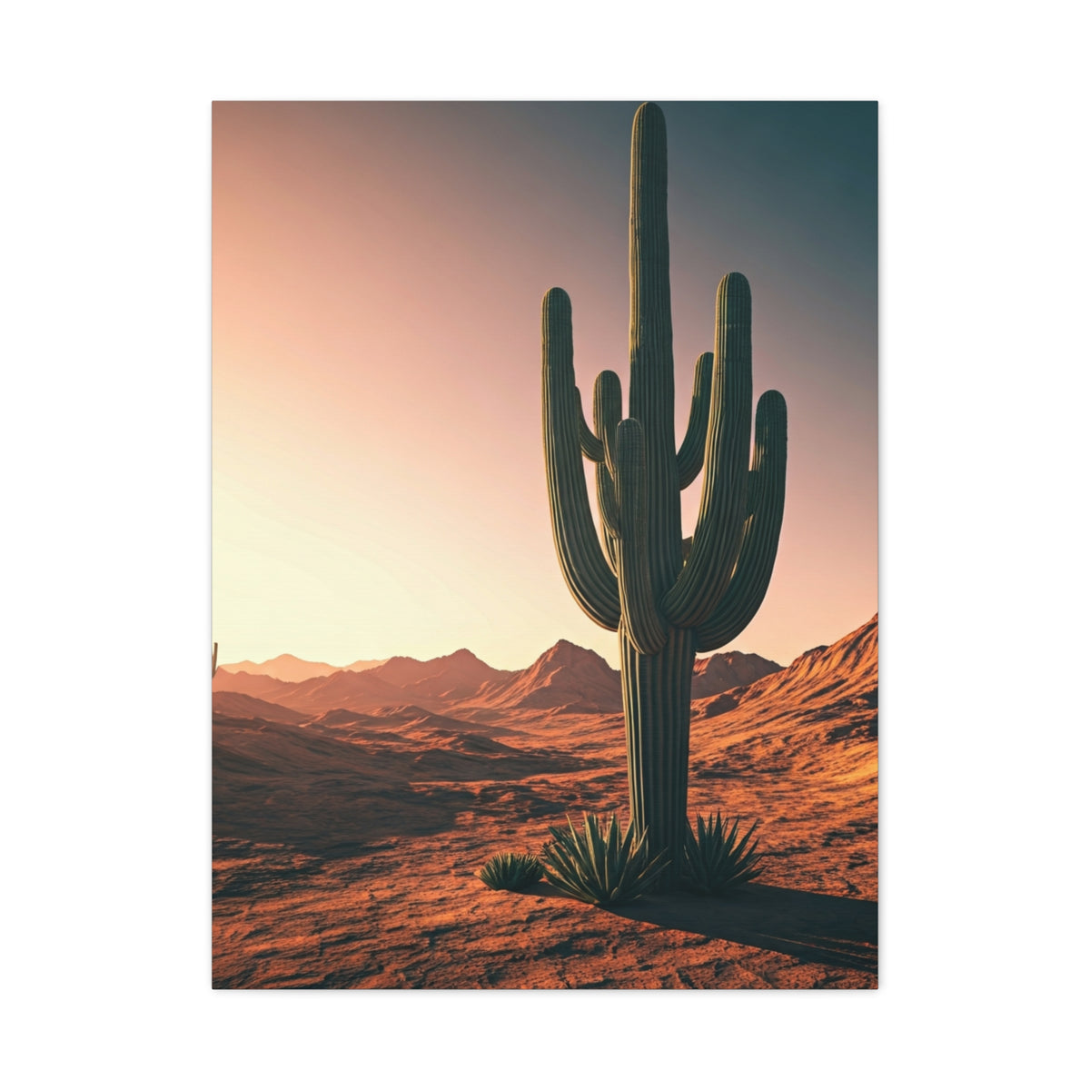 Golden Desert Saguaro Horizon Wall Art & Canvas Prints
