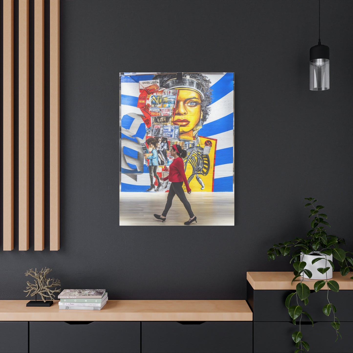 Urban Collage Mural Portrait Wall Art & Canvas Print