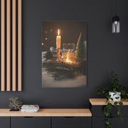 Warm Candlelight Christmas Table Wall Art & Canvas Print