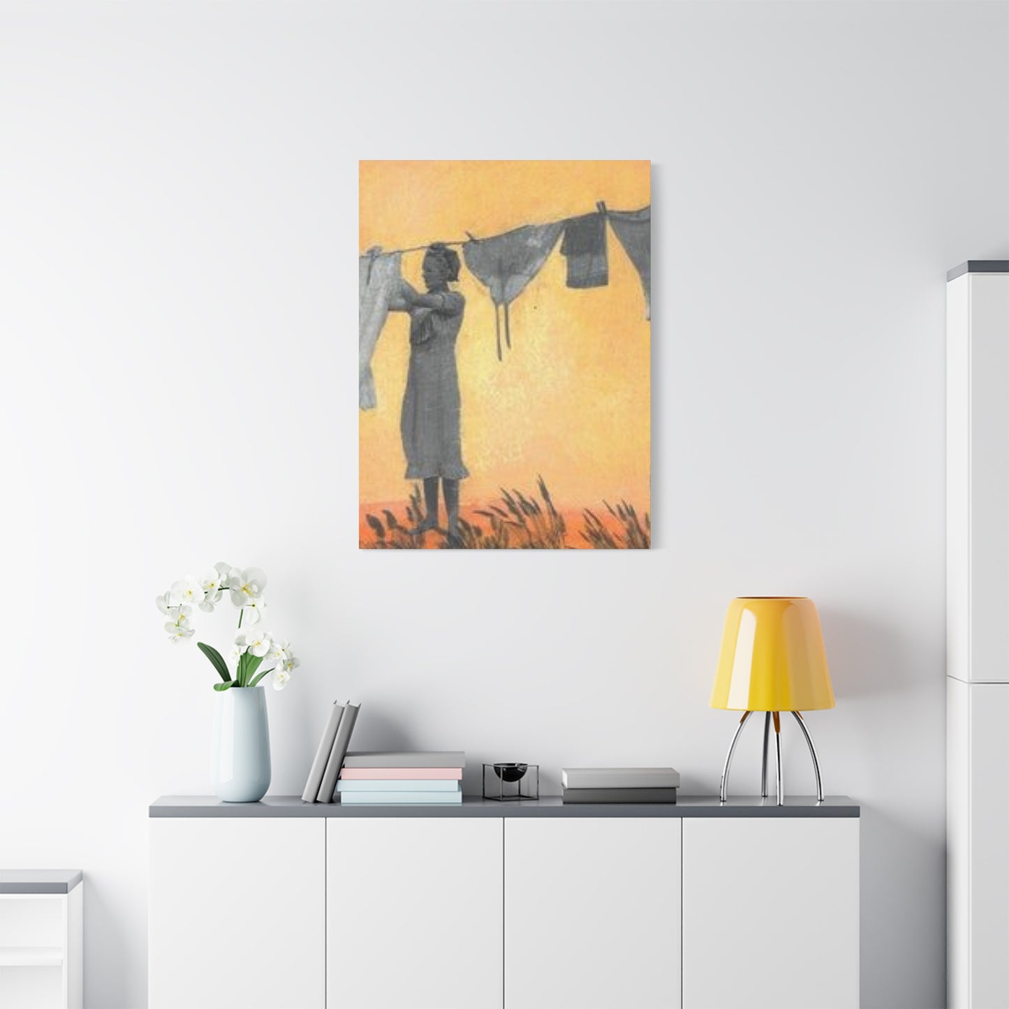 Women Drying Clothes Laundry Wall Art & Canvas Prints