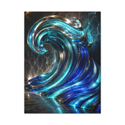 Glass & Steel Ocean Wave Architectural Sculpture Wall Art & Canvas Print