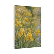 Impressionist Yellow Iris Garden Waterside Scene Wall Art & Canvas Print