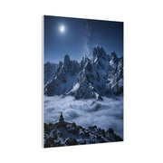 Moonlit Himalayan Peaks & Stupa Wall Art & Canvas Print