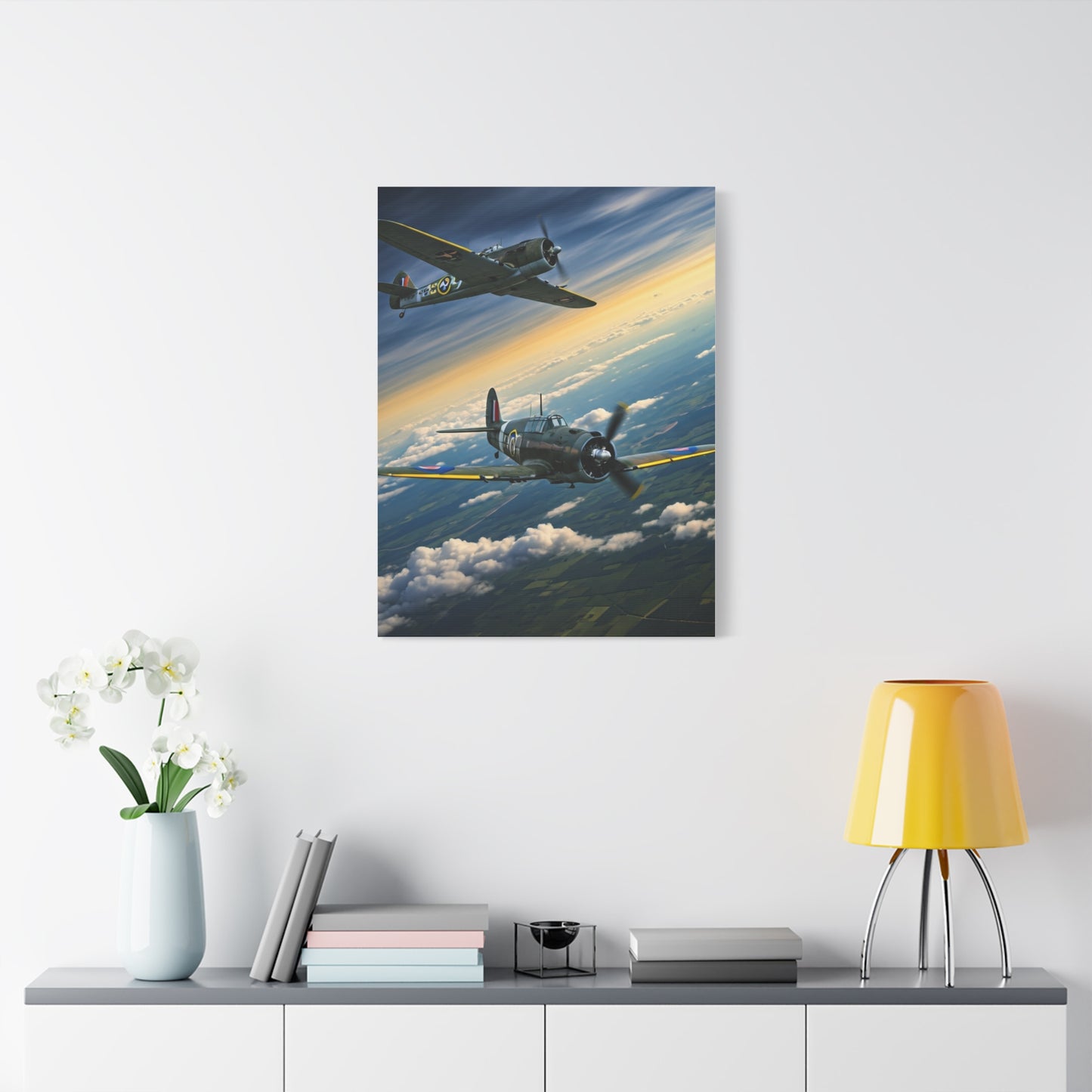 Vintage Warplanes Above the Clouds Wall Art & Canvas Prints