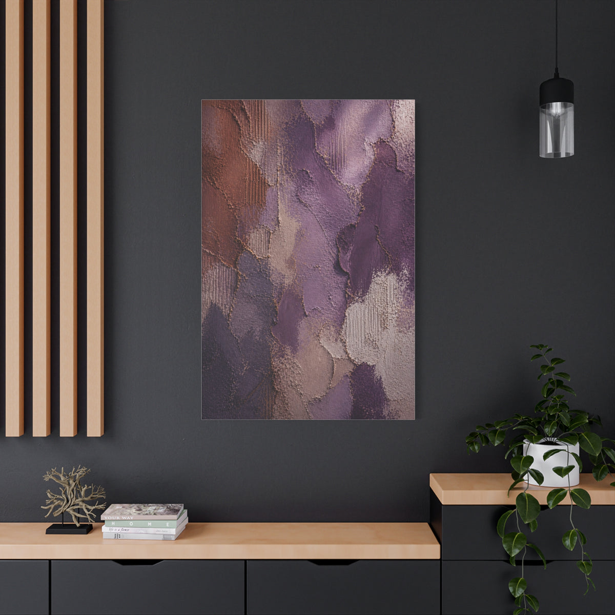 Wabi-Sabi Plum Texture Abstraction Wall Art & Canvas Print