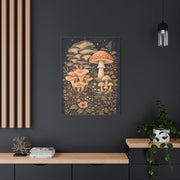 Whimsical Midnight Mushroom Garden Wall Art & Canvas Print