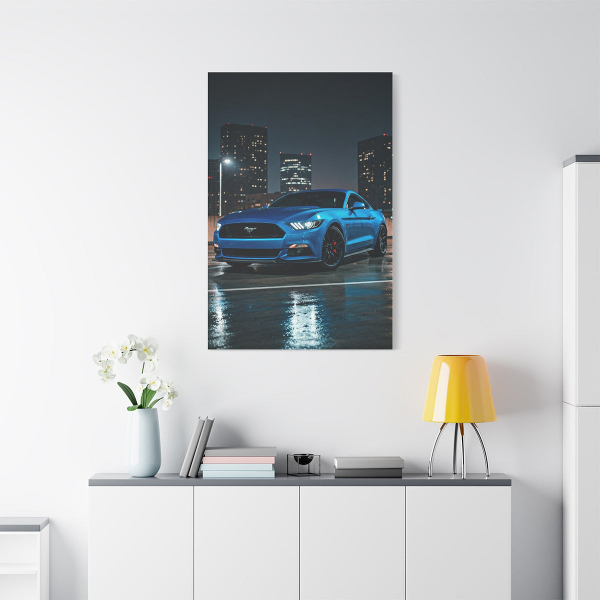 Ford Mustang Dark Horse Rooftop Parking Garage Wall Art & Canvas Prints