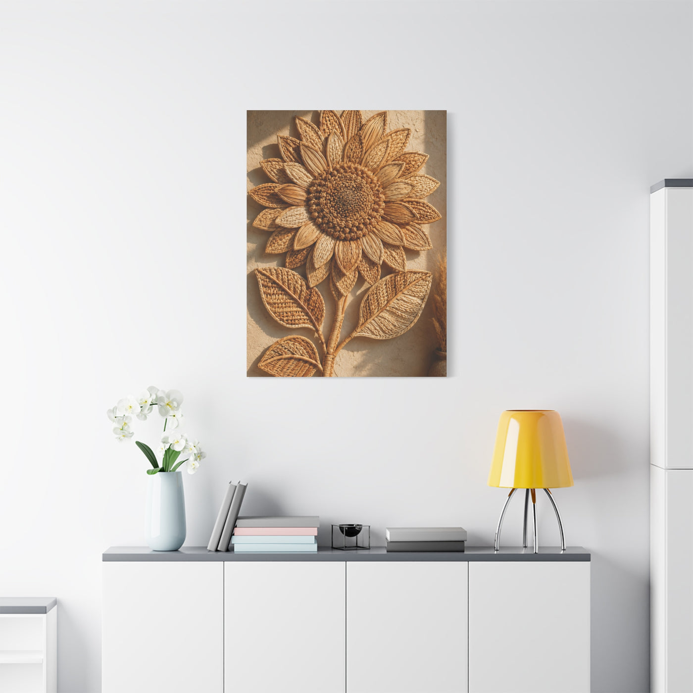 Artisan Woven Sunflower Relief Wall Art & Canvas Print