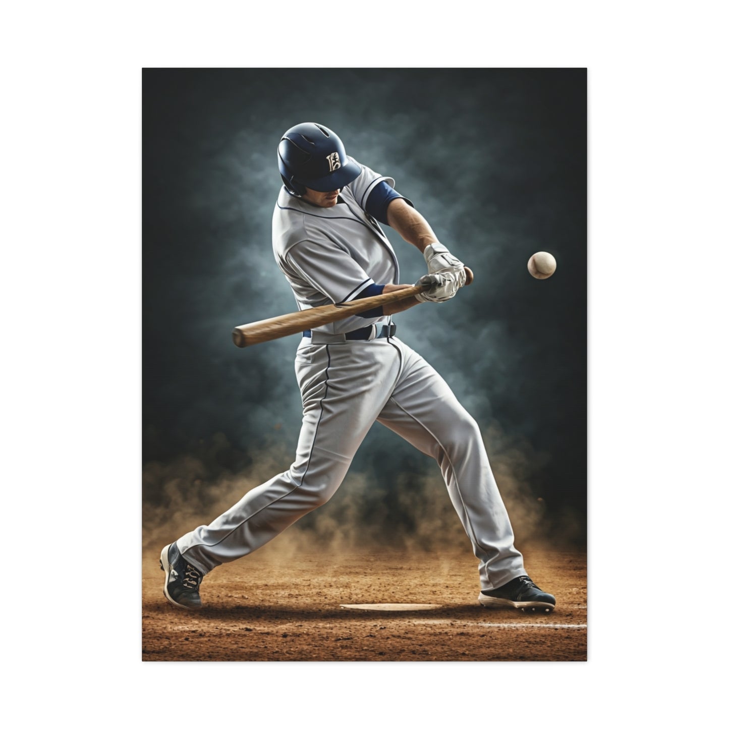 Spotlight Baseball Swing Impact Wall Art & Canvas Prints