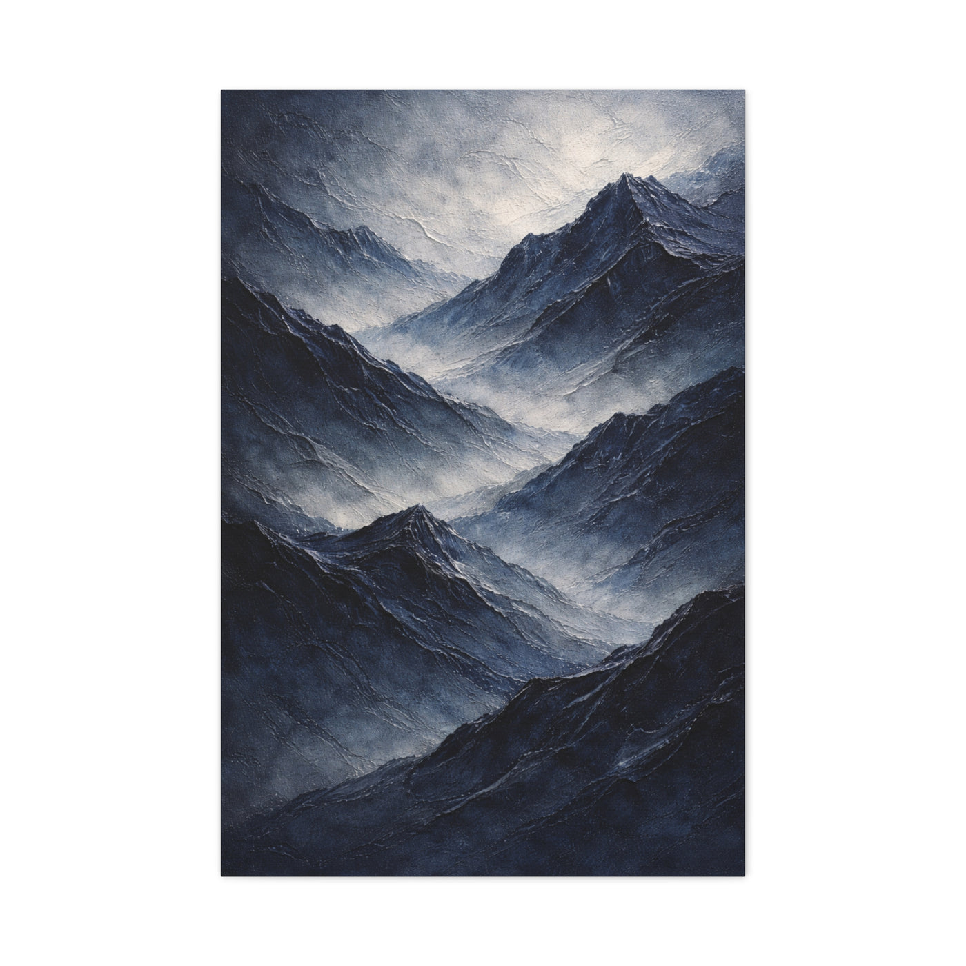 Textured Navy Mountain Horizon Wall Art & Canvas Print