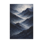 Textured Navy Mountain Horizon Wall Art & Canvas Print