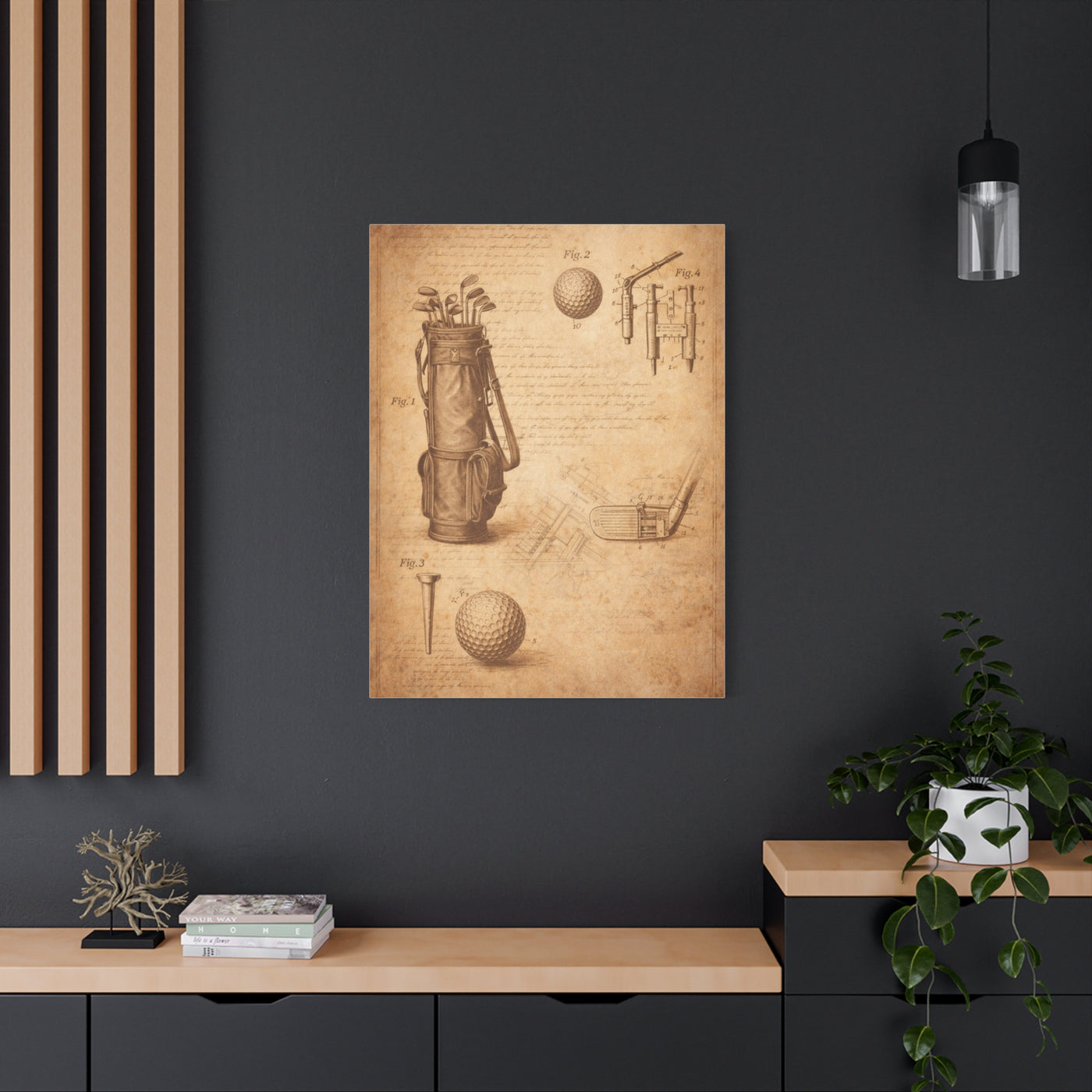 Vintage Golf Equipment Patent Study Wall Art & Canvas Print