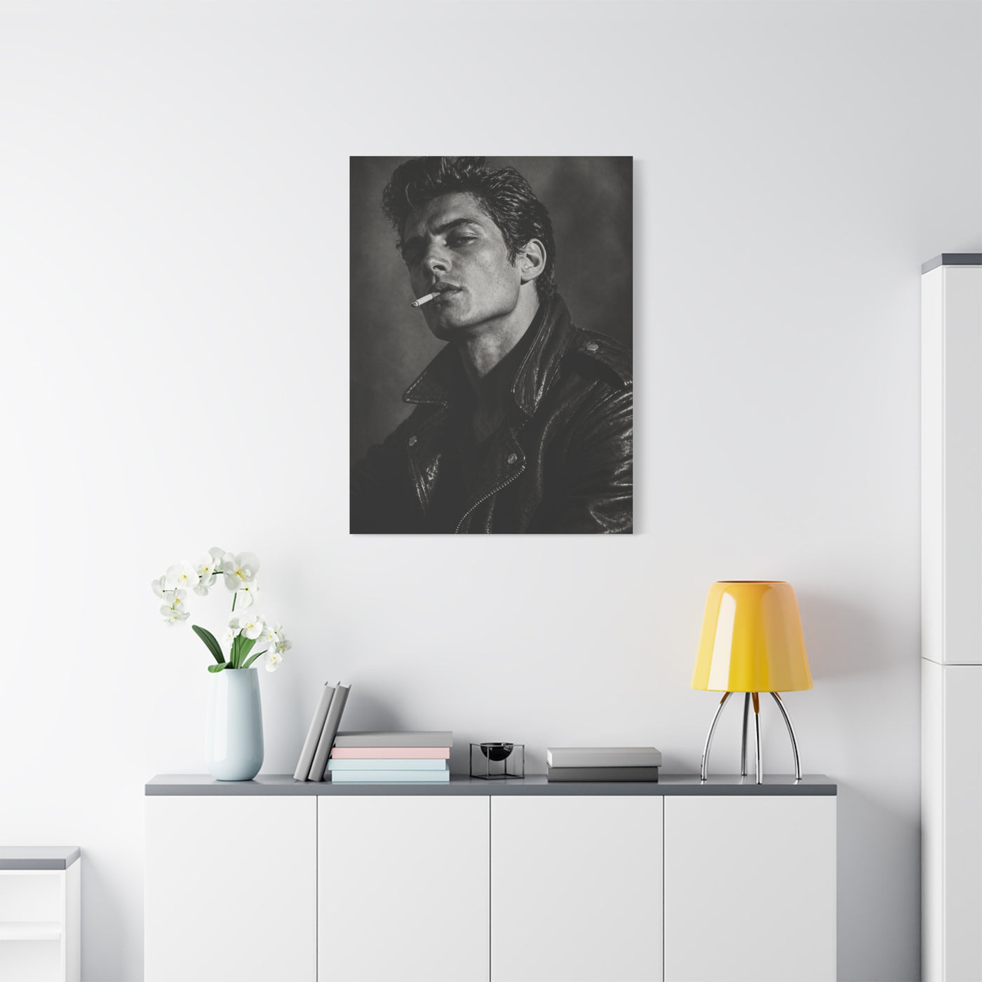 Rebel Leather Jacket Portrait Wall Art & Canvas Print