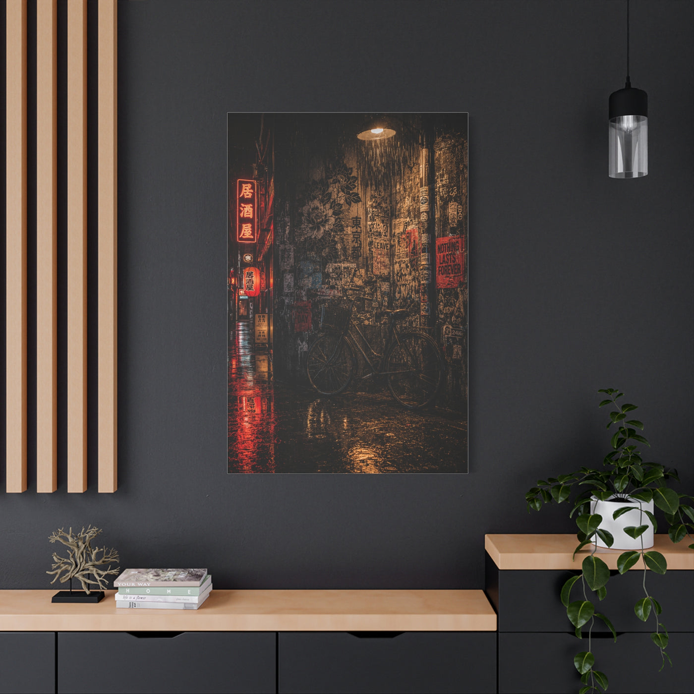 Neon Tokyo Alley Graffiti Street Wall Art & Canvas Print