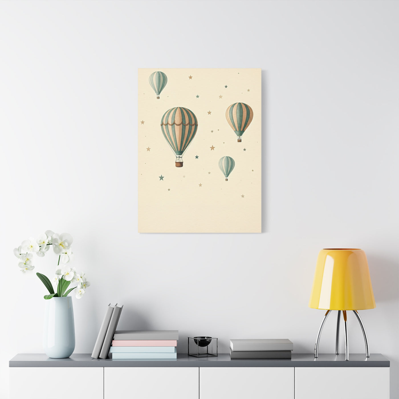 Dreamy Hot Air Balloon Nursery Wall Art & Canvas Print