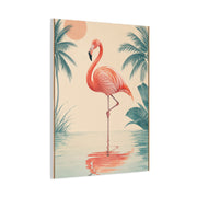 Minimal Flamingo Sunset Reflection Tropical Wall Art & Canvas Print