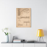 Grand Piano Blueprint Study Wall Art & Canvas Print