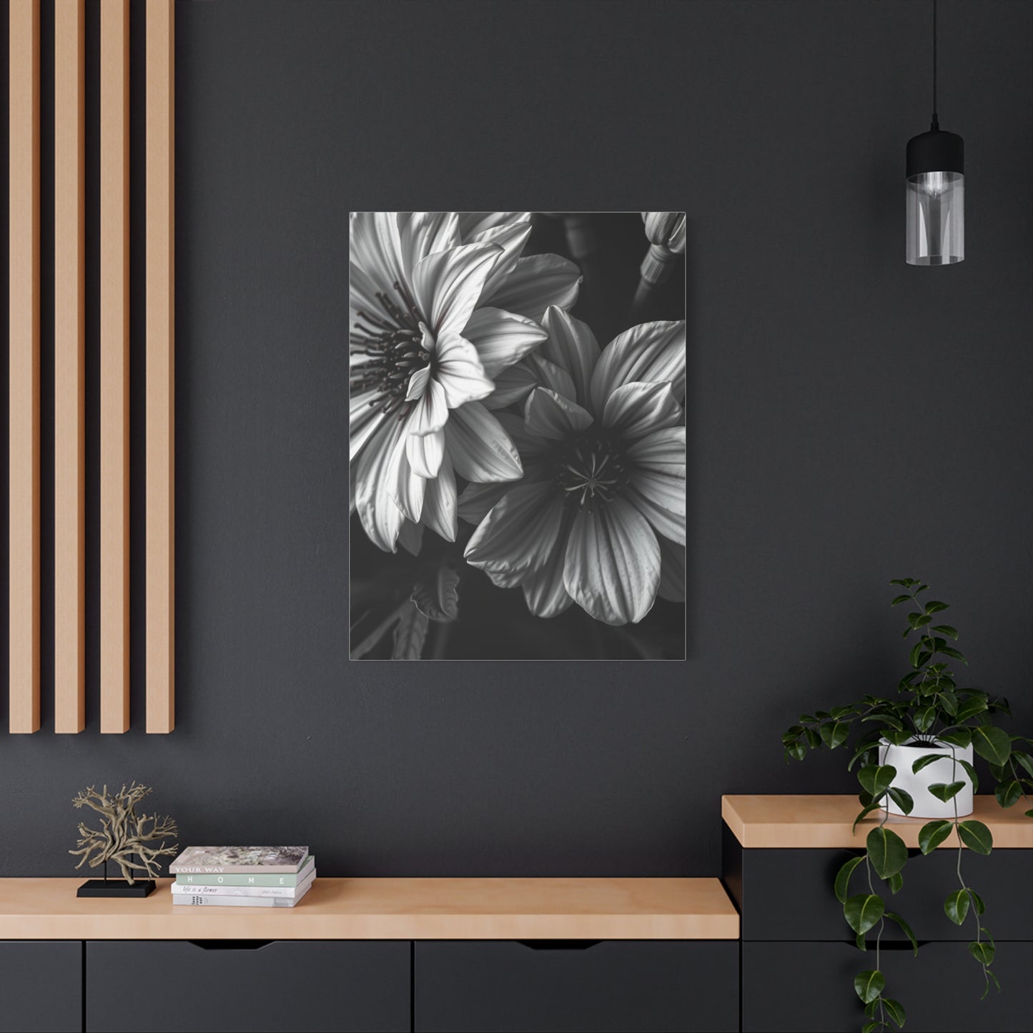 Opulent Petals in Duotone Wall Art & Canvas Print