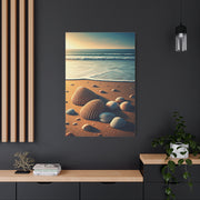 Seashell Collection on Warm Coastal Sand Wall Art & Canvas Prints