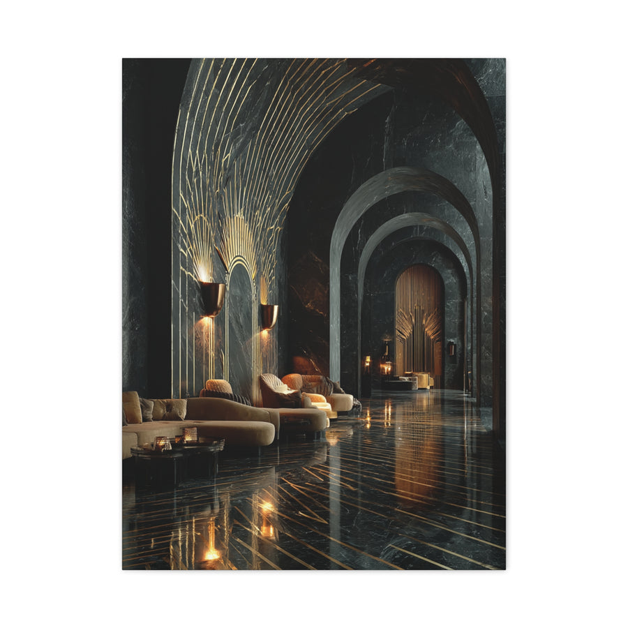 Art Deco Black and Gold Interior Wall Art & Canvas Print
