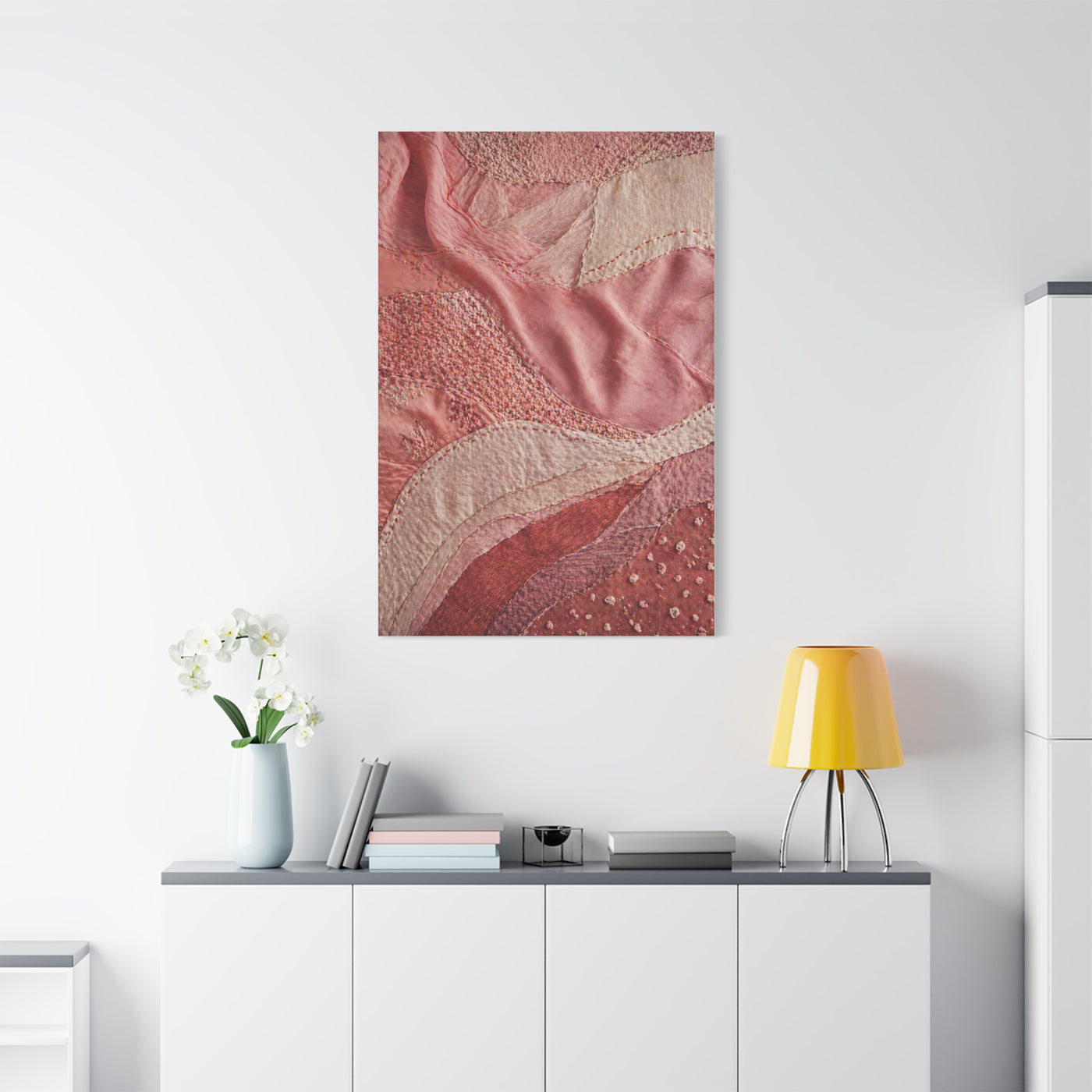 Couture Pink Textile Abstraction Wall Art & Canvas Print