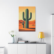 Minimal Desert Saguaro Landscape Illustration Wall Art & Canvas Prints