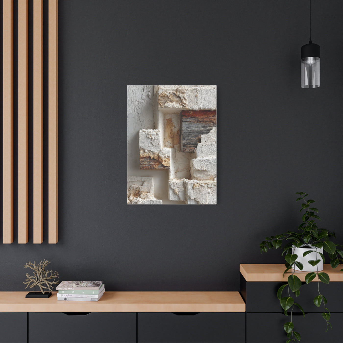 Minimal Plaster Block Assemblage Wall Art & Canvas Print