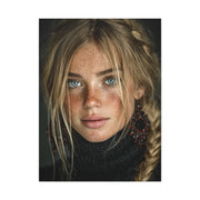 Blonde Muse Garnet Earring Portrait Wall Art & Canvas Print