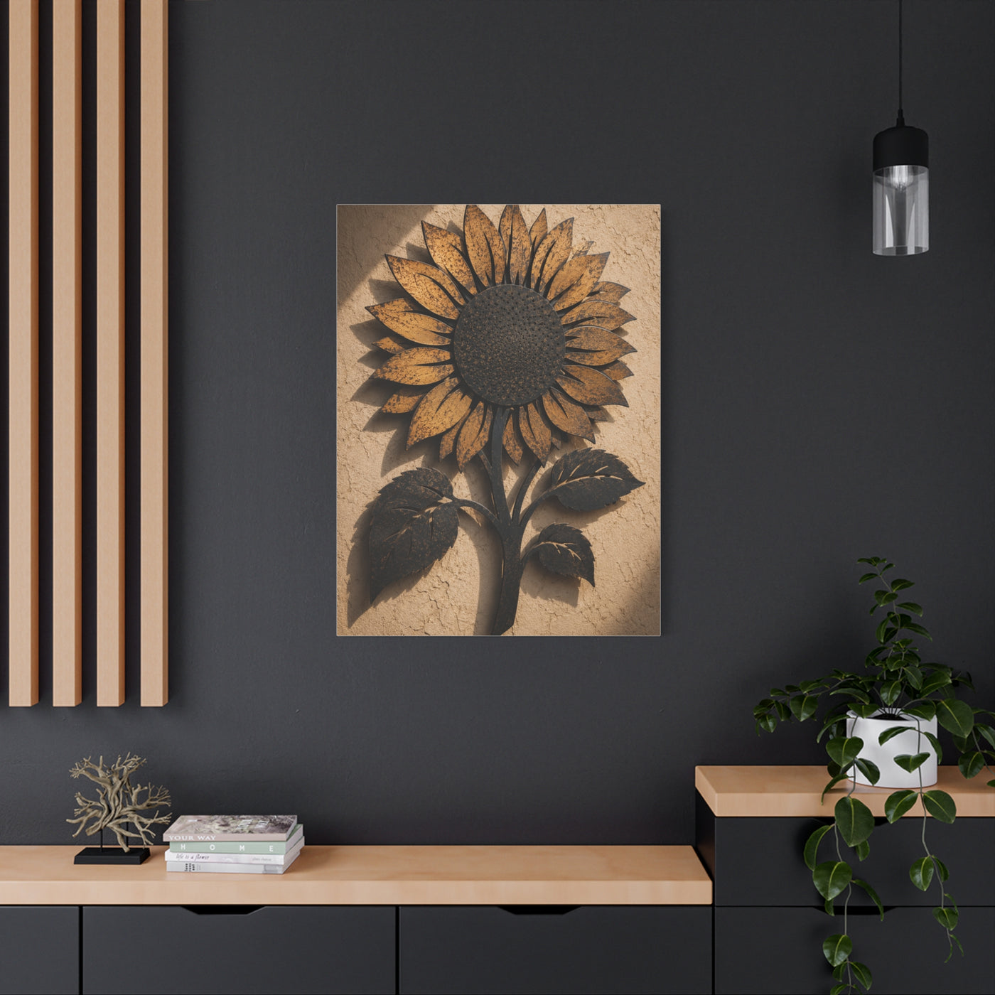 Rustic Iron Sunflower Wall Sculpture Wall Art & Canvas Print