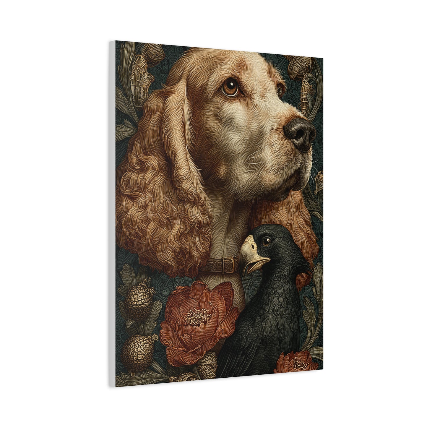 English Cocker Spaniel Botanical Heritage Portrait Wall Art & Canvas Print