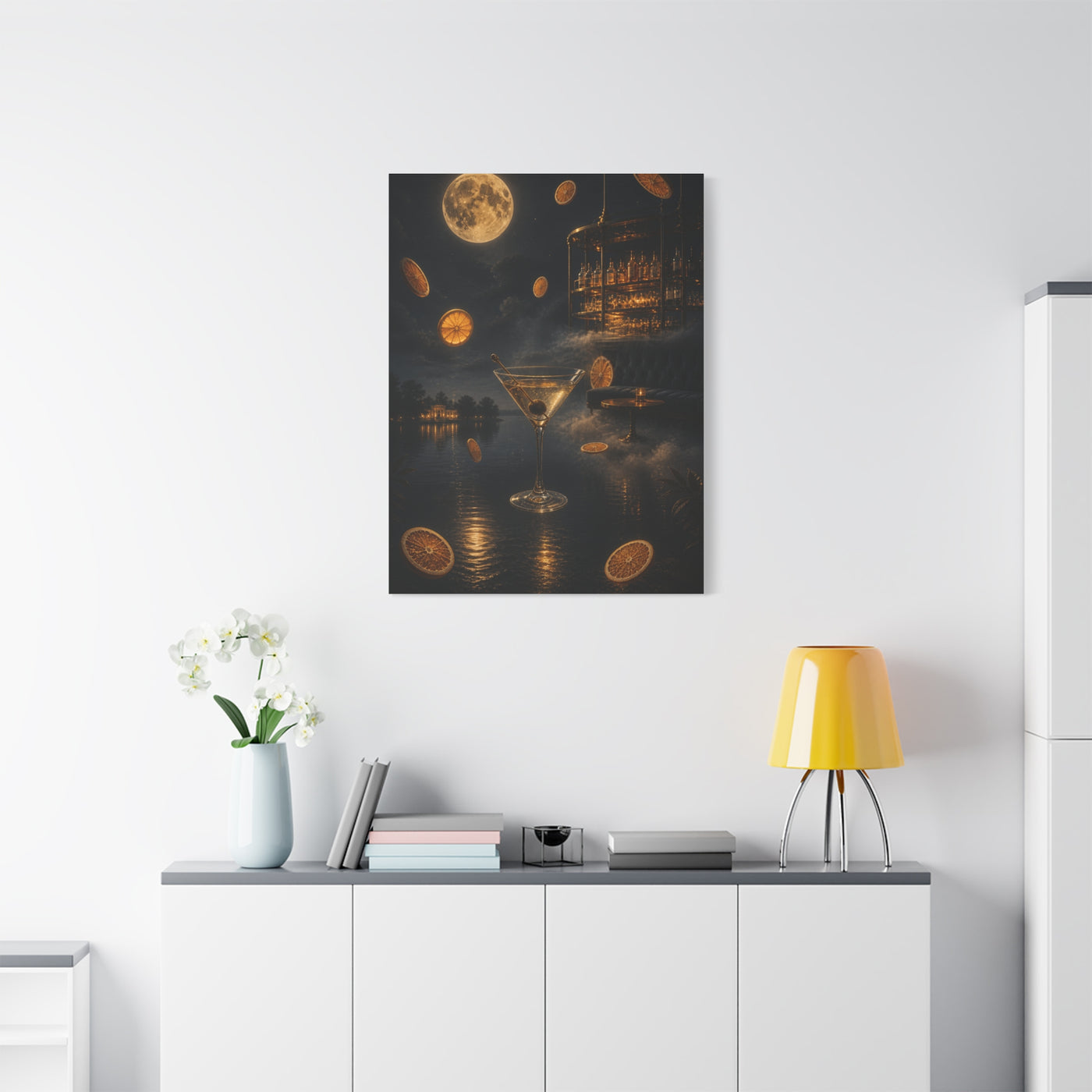 Surreal Moonlit Martini Dreamscape Wall Art & Canvas Print
