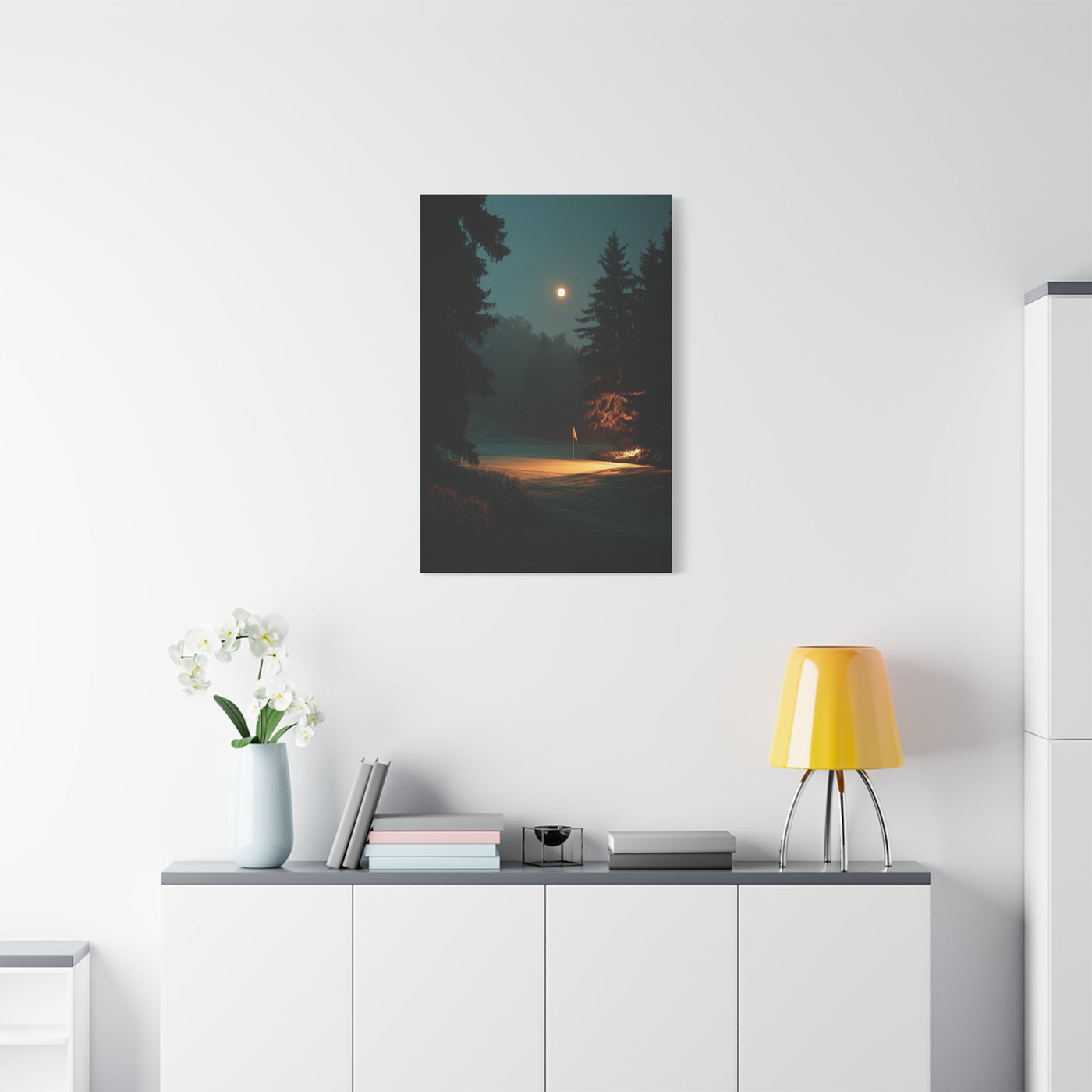 Moonlit Golf Green Cinematic Wall Art & Canvas Print