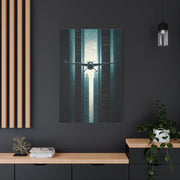 Electric Aircraft Between Skyscrapers Wall Art & Canvas Prints