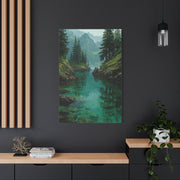 Emerald Mountain Lake Serenity Wall Art & Canvas Print