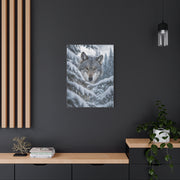 Snow-Covered Pine Wolf Close Portrait Wall Art & Canvas Print