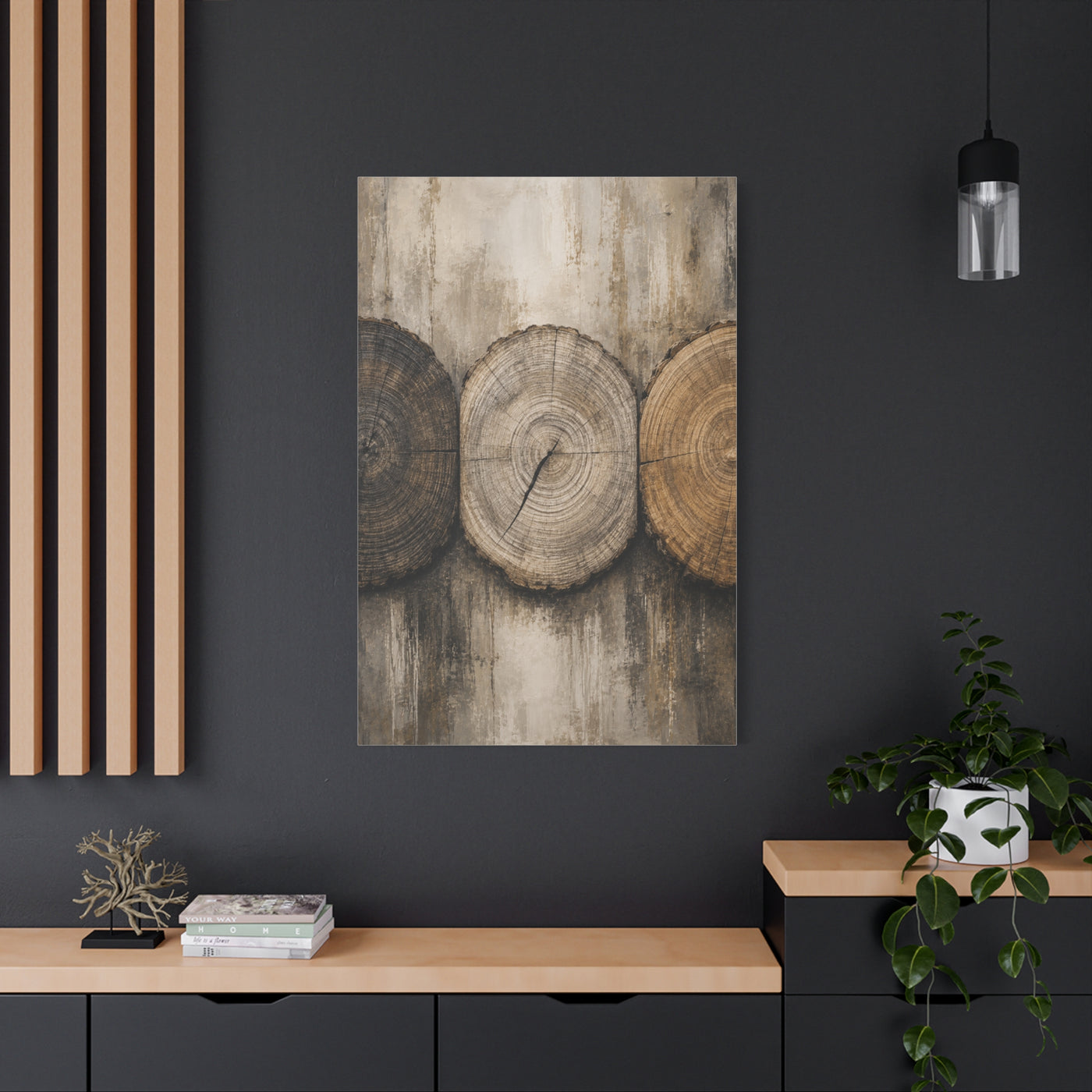 Natural Wood Grain Tree Rings Abstract Trees Wall Art & Canvas Print