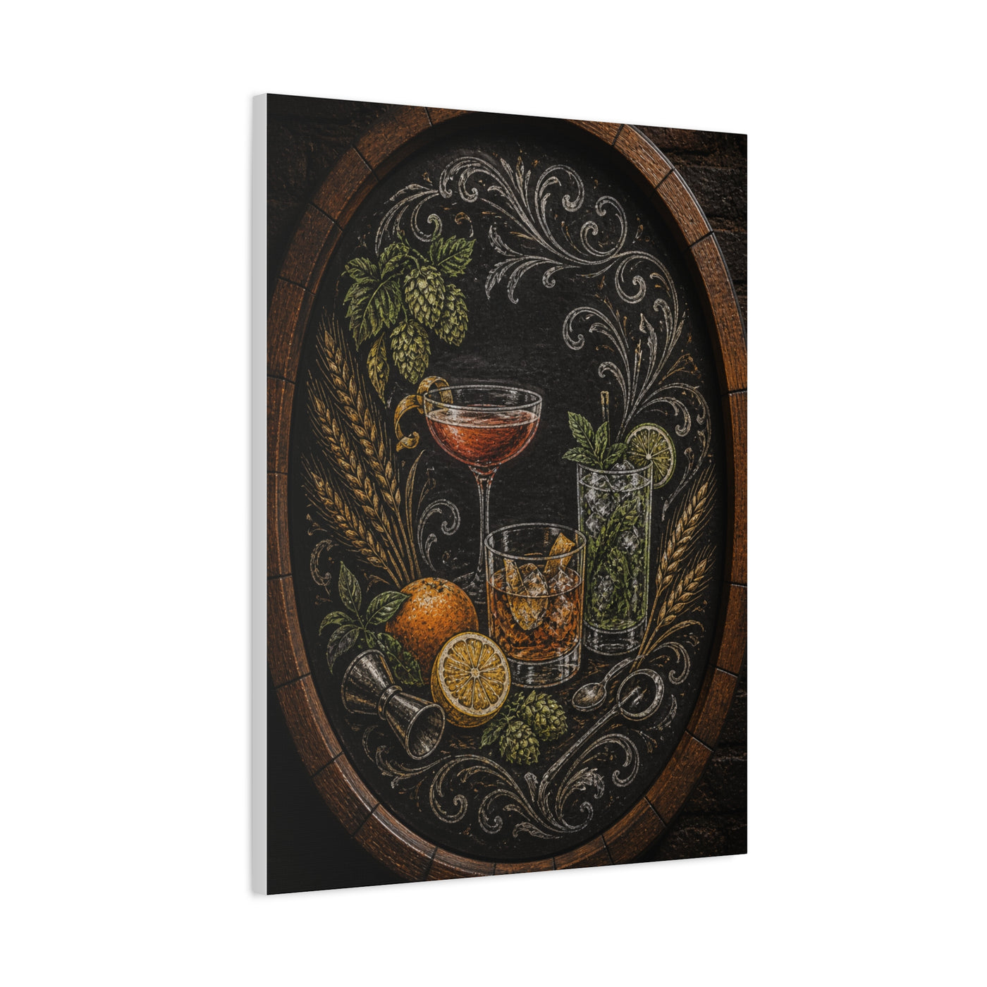 Chalkboard Cocktail Illustration Wall Art & Canvas Print