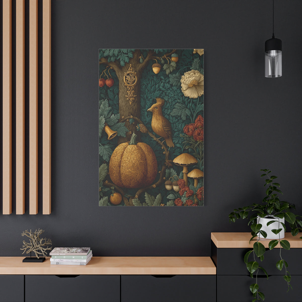 Autumn Woodland Tapestry Scene Wall Art & Canvas Print