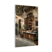 Rustic Italian Café Courtyard Wall Art & Canvas Print