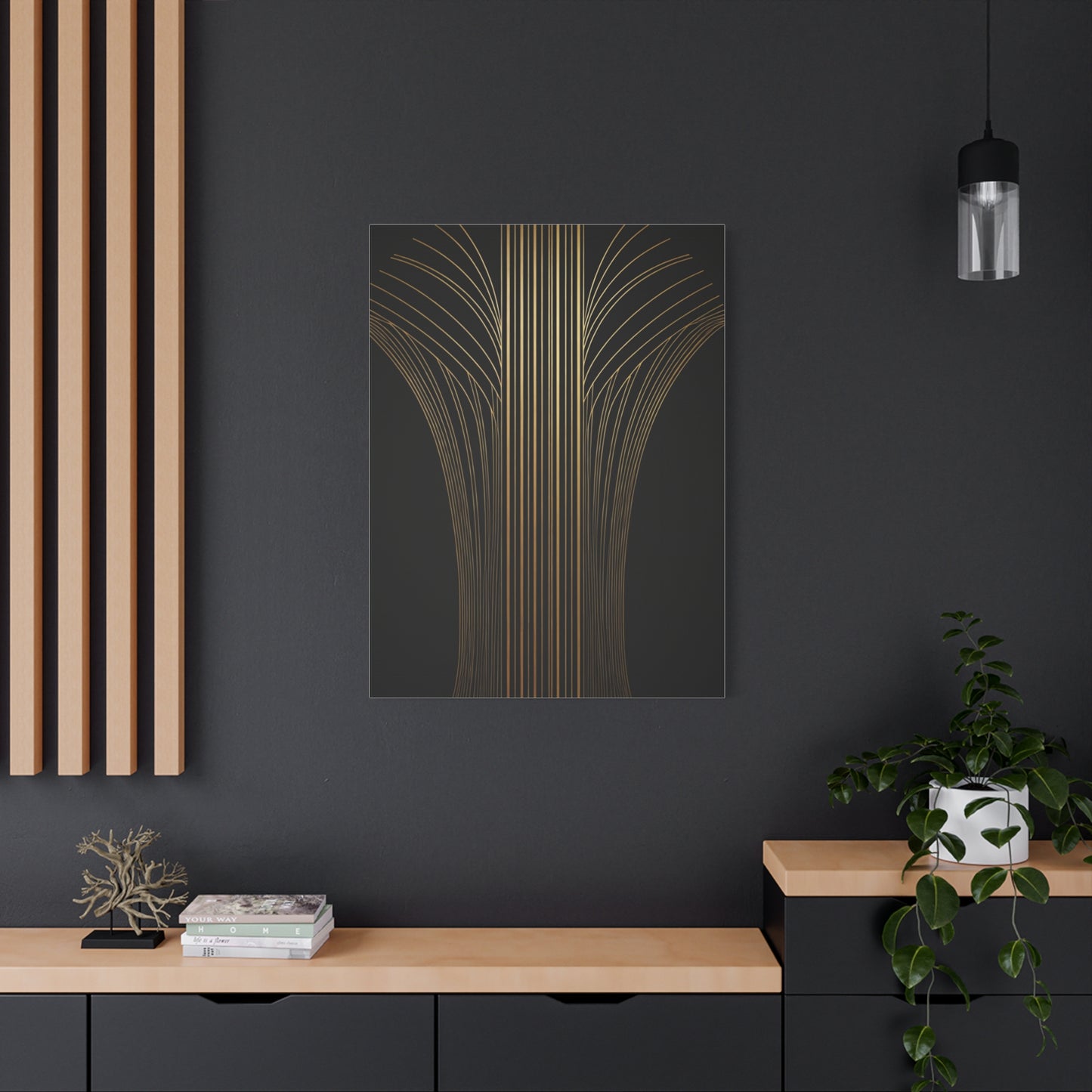 Golden Palm Rise Art Deco Wall Art & Canvas Prints