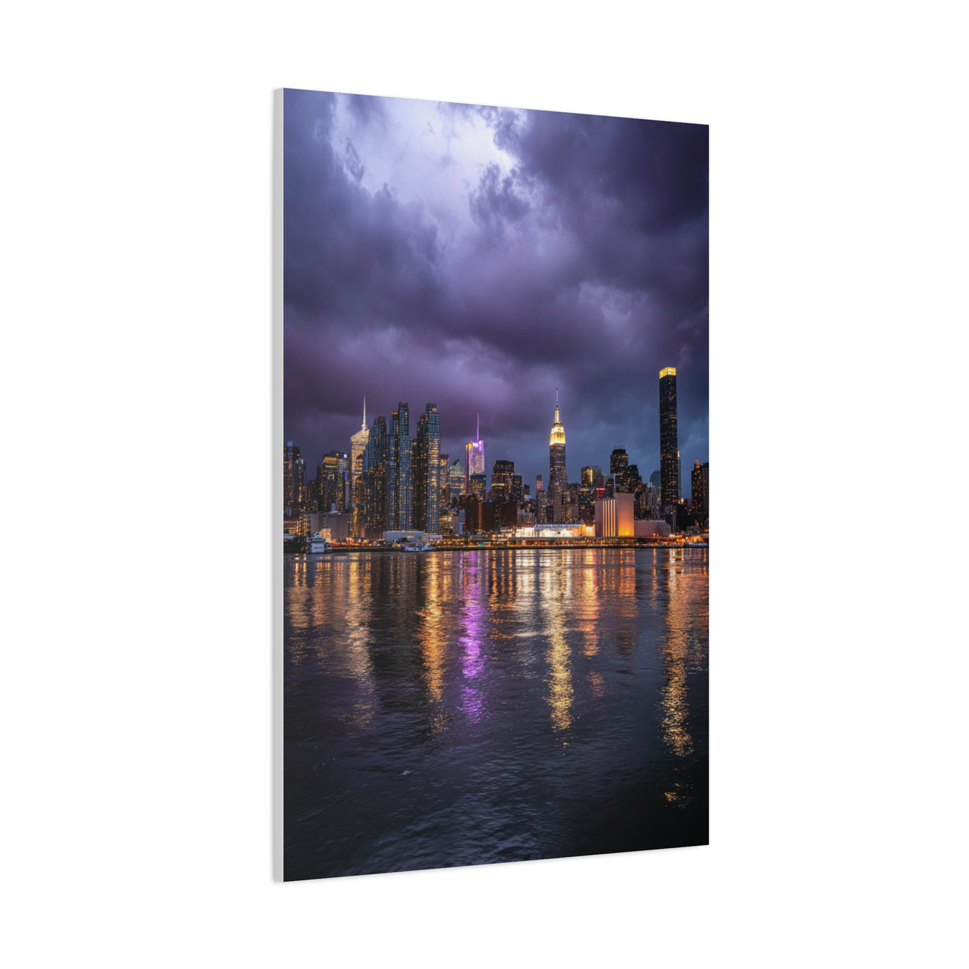 New York Skyline Rainstorm Reflections Wall Art & Canvas Print