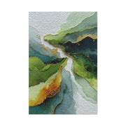 Green Sage and Gold Organic Abstract Wall Art & Canvas Print