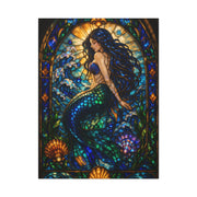 Stained Glass Ocean Siren Wall Art & Canvas Print