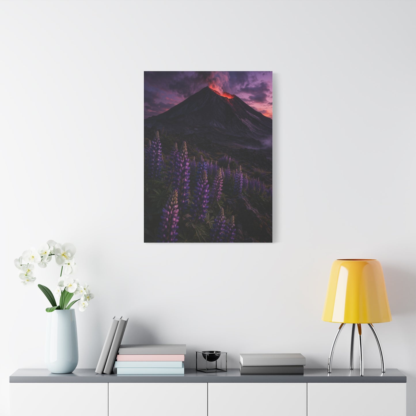 Volcanic Twilight & Wild Lupines Wall Art & Canvas Print