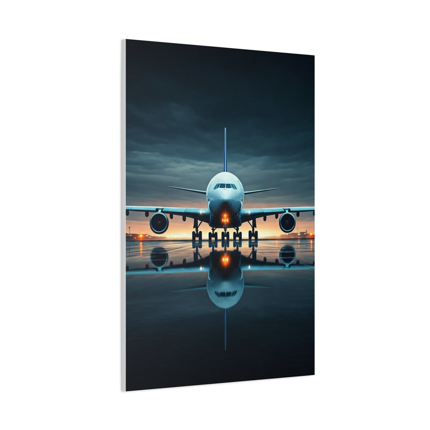 Runway Jet Reflection Wall Art & Canvas Prints