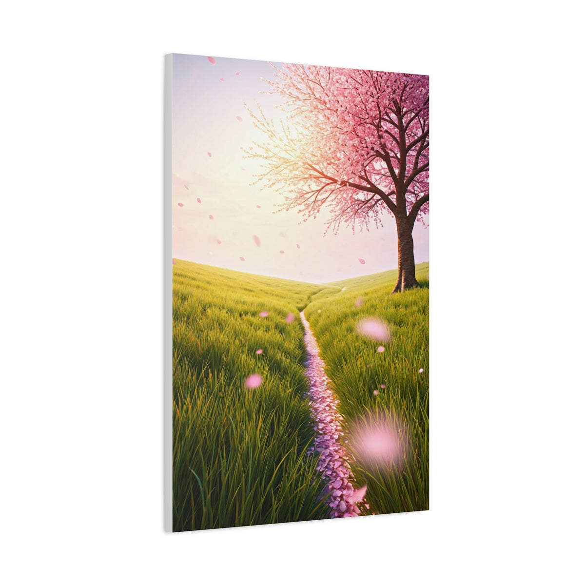 Dreamy Sakura Petal Meadow Path Wall Art & Canvas Prints